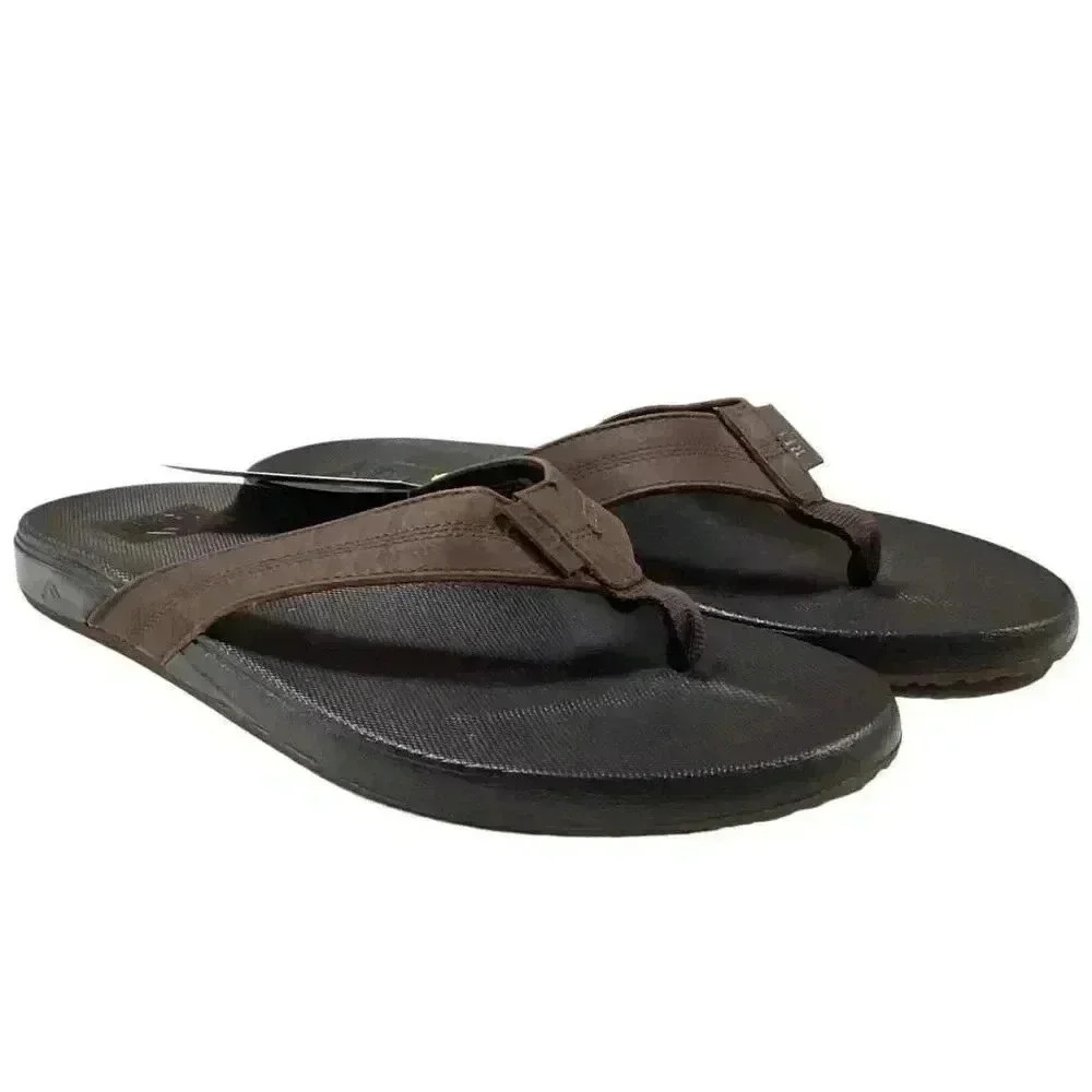 Reef Cushion Phantom LE Mens 13 Thong Slide Sandals Black Brown Leather NEW